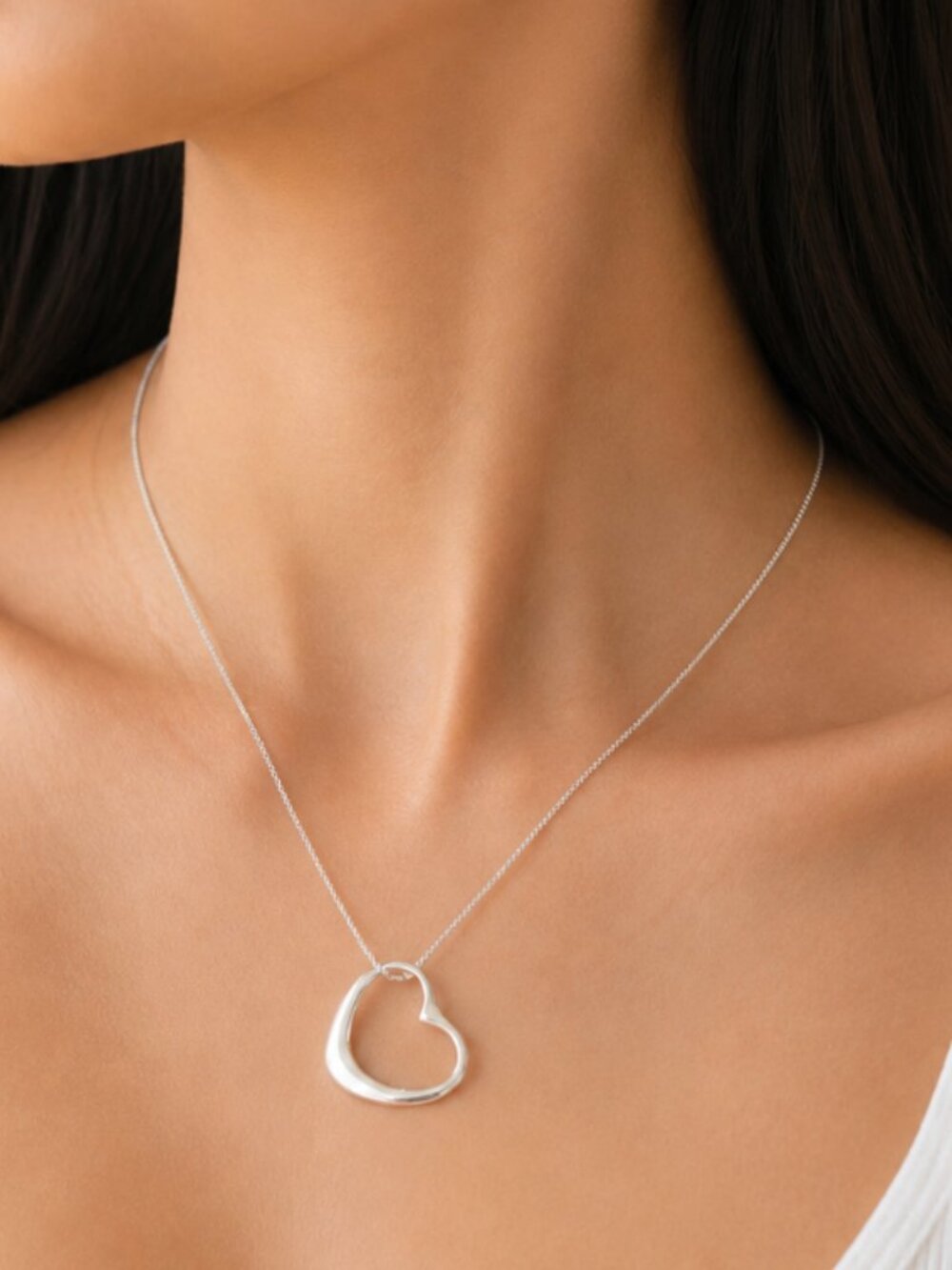 925 Sterling Silver Heart Pendant Necklace Heart Necklace